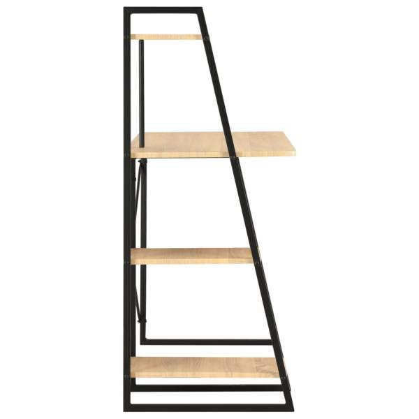  Schreibtisch mit Regaleinheit Schwarz und Eiche 102×50×117 cm 