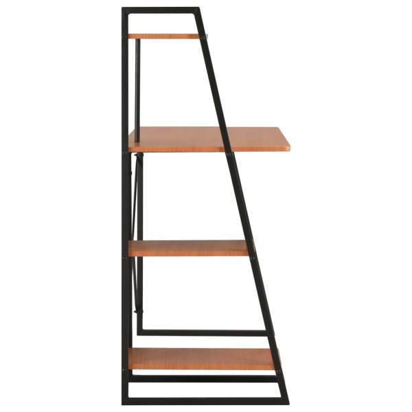  Schreibtisch mit Regaleinheit Schwarz und Eiche 102×50×117 cm