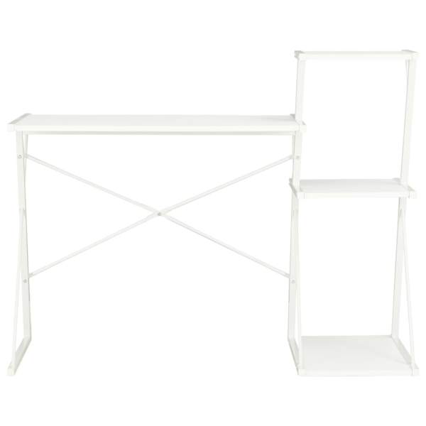  Schreibtisch mit Regal Weiß 116×50×93 cm