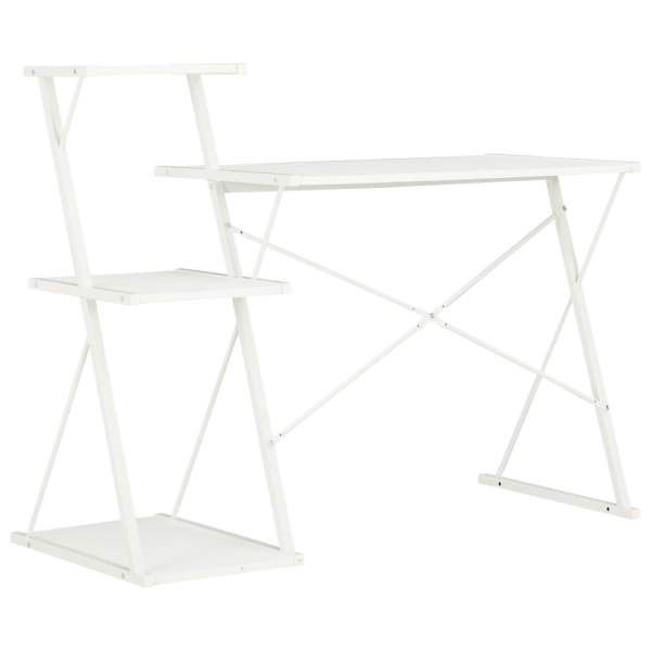  Schreibtisch mit Regal Weiß 116×50×93 cm