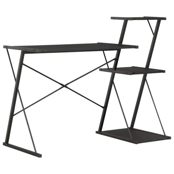  Schreibtisch mit Regal Schwarz 116×50×93 cm