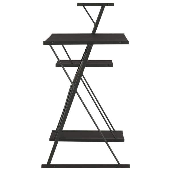  Schreibtisch mit Regal Schwarz 116×50×93 cm