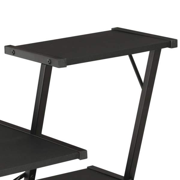  Schreibtisch mit Regal Schwarz 116×50×93 cm