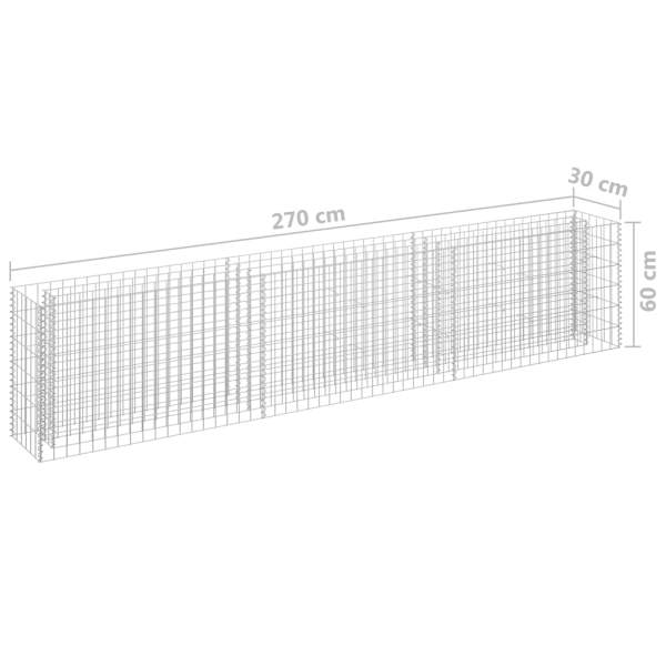  Gabionen-Pflanzkorb Verzinkter Stahl 270×30×60 cm