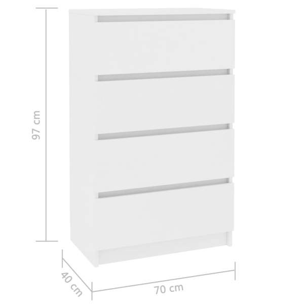  Sideboard Weiß 60x35x98,5 cm Holzwerkstoff