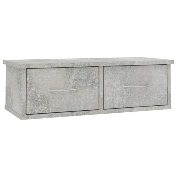  Wand-Schubladenregal Betongrau 60x26x18,5 cm Holzwerkstoff