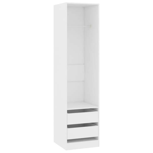  Kleiderschrank mit Schubladen Weiß 50x50x200 cm Holzwerkstoff