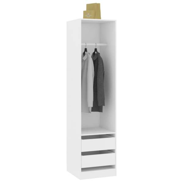  Kleiderschrank mit Schubladen Weiß 50x50x200 cm Holzwerkstoff
