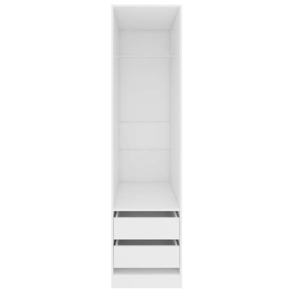  Kleiderschrank mit Schubladen Weiß 50x50x200 cm Holzwerkstoff