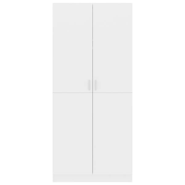  Kleiderschrank Hochglanz-Weiß 80x52x180 cm Holzwerkstoff