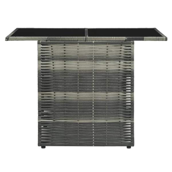  3-tlg. Bistro-Set mit Auflagen Poly Rattan Grau