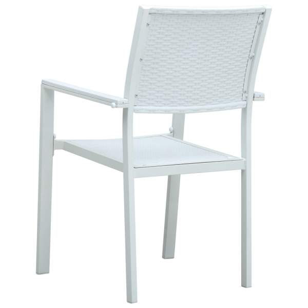  Gartenstühle 4 Stk. Weiß Kunststoff Rattan-Optik