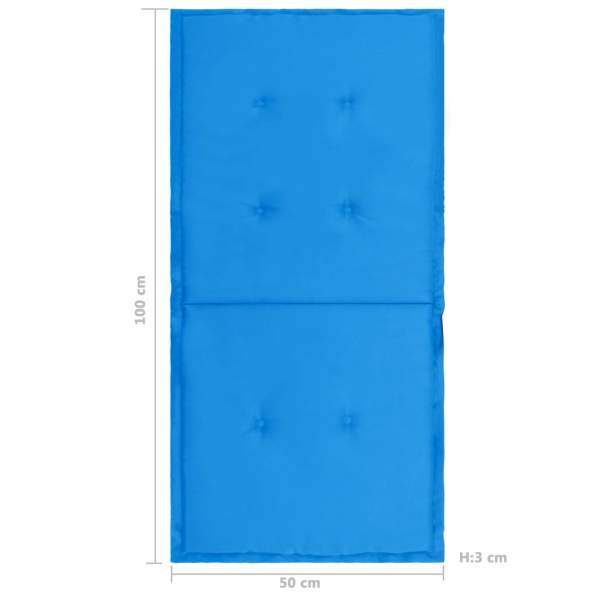  Gartenstuhlauflagen für Niedriglehner 4 Stk. Blau 100x50x3 cm