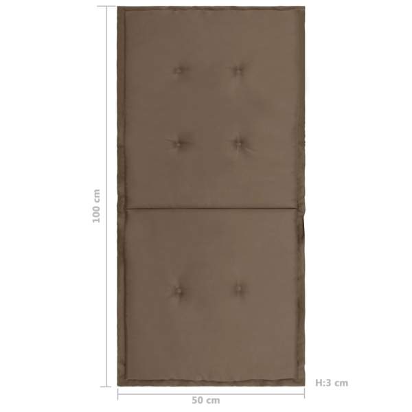  Gartenstuhlauflagen für Niedriglehner 4 Stk. Taupe 100x50x3 cm