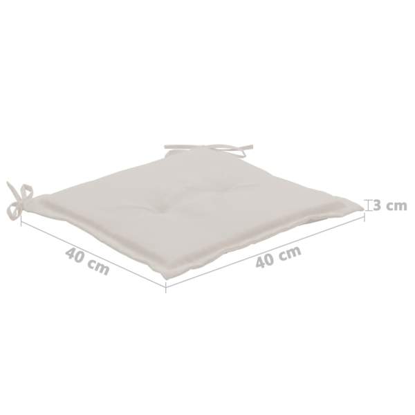  Gartenstuhl-Kissen 4 Stk. Creme 40x40x3 cm Oxford-Gewebe