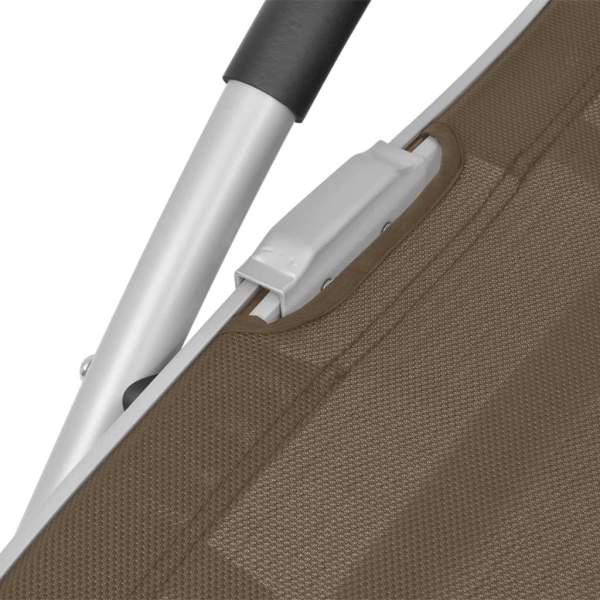  Sonnenliege mit Kissen Aluminium und Textilene Taupe