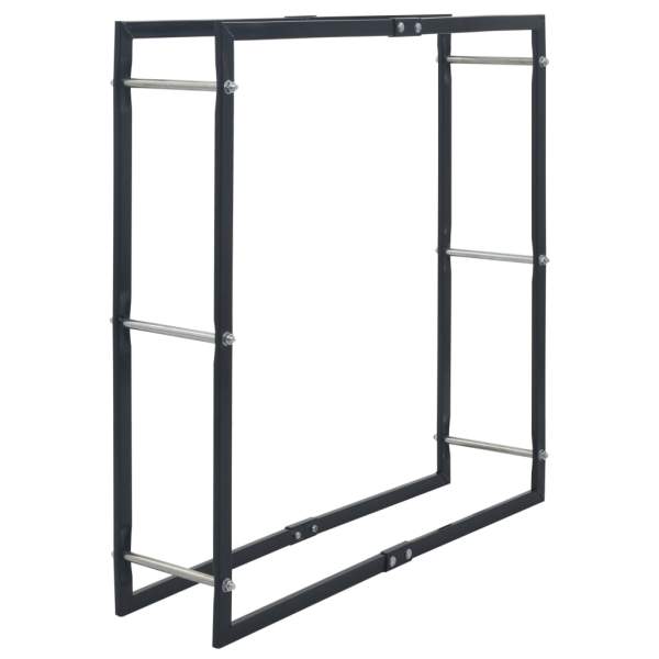 Brennholzregal Schwarz 100×25×100 cm Stahl