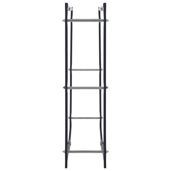 Brennholzregal Schwarz 100×25×100 cm Stahl