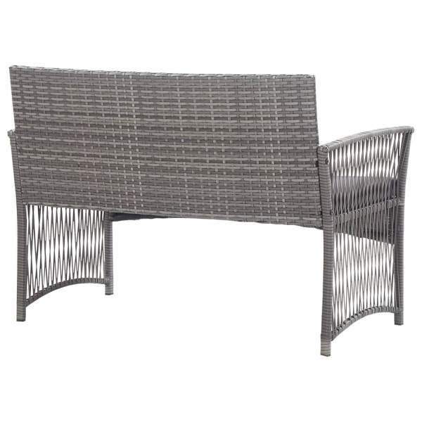  4-tlg. Garten-Lounge-Set mit Auflage Poly Rattan Anthrazit