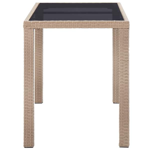  Gartentisch Beige 123x60x74 cm Poly Rattan