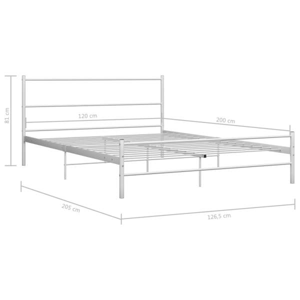  Bettgestell Weiß Metall 120x200 cm