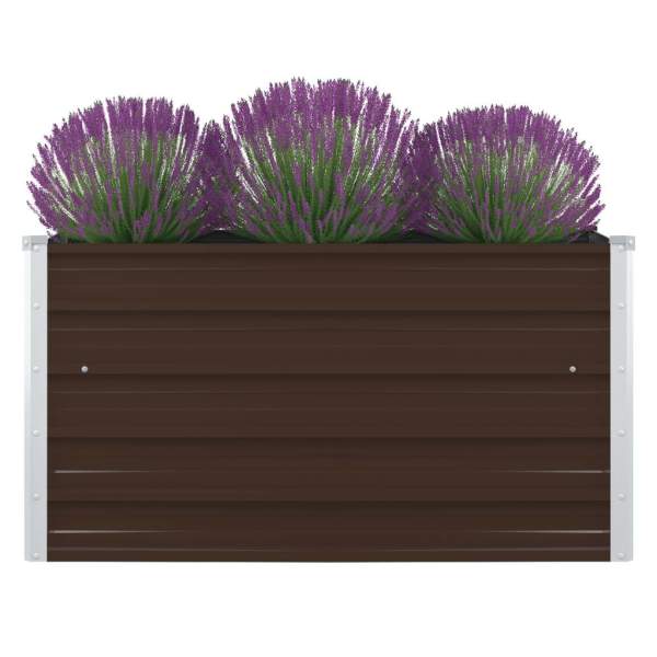  Hochbeet 100 x 100 x 45 cm Verzinkter Stahl Braun