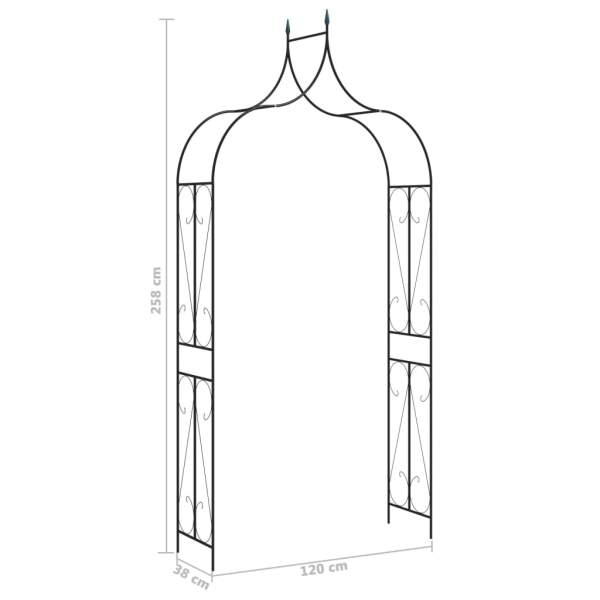  Rosenbogen Schwarz 120 x 38 x 258 cm Eisen 