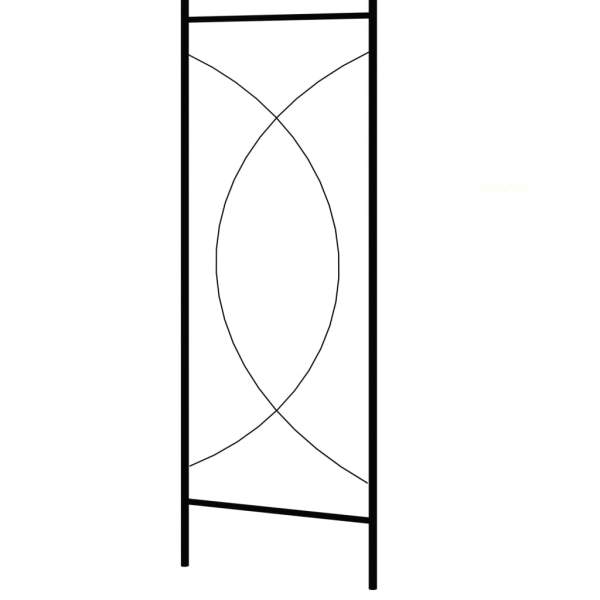  Rosenbogen Schwarz 150 x 34 x 240 cm Eisen 