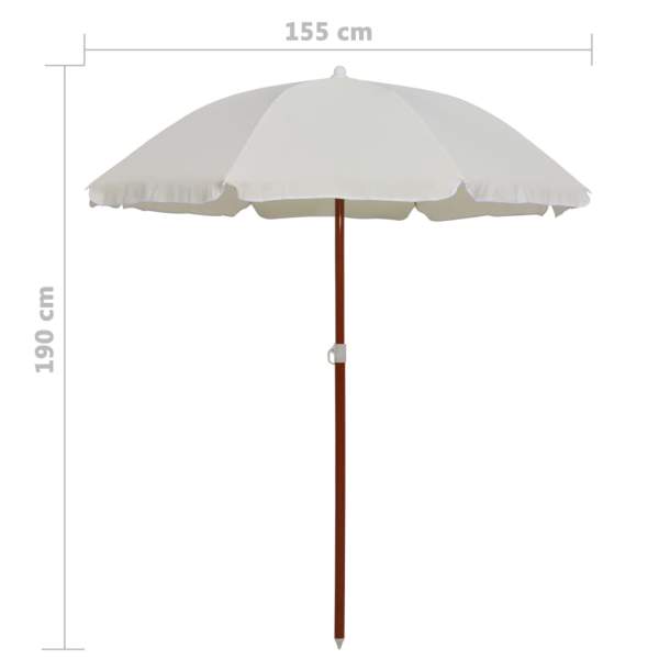  Sonnenschirm mit Stahl-Mast 180 cm Sandweiß