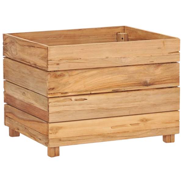  Hochbeet 50x40x38 cm Teak Altholz und Stahl