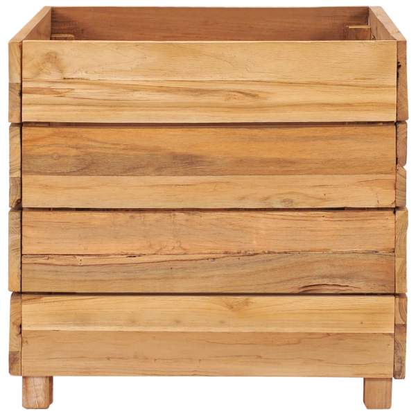  Hochbeet 50x40x38 cm Massivholz Teak und Stahl