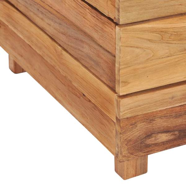  Hochbeet 50x40x38 cm Massivholz Teak und Stahl