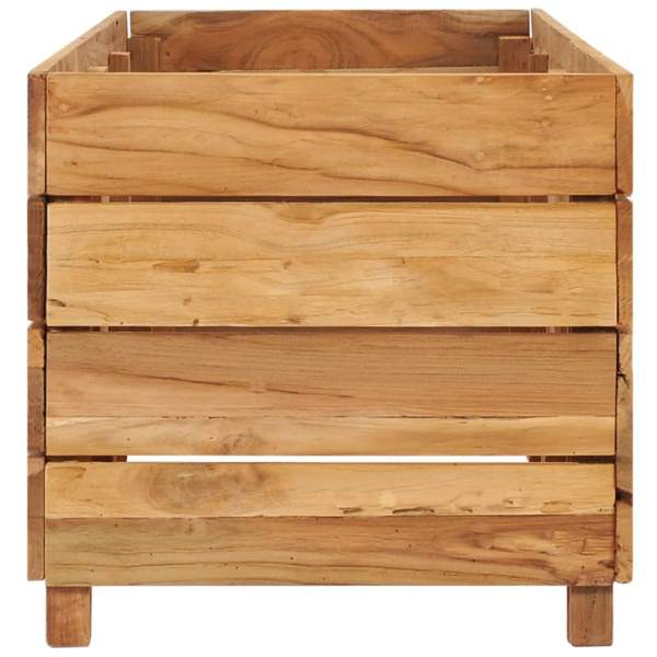  Hochbeet 150x40x38 cm Teak Altholz und Stahl