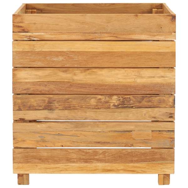  Hochbeet 50x40x55 cm Teak Altholz und Stahl