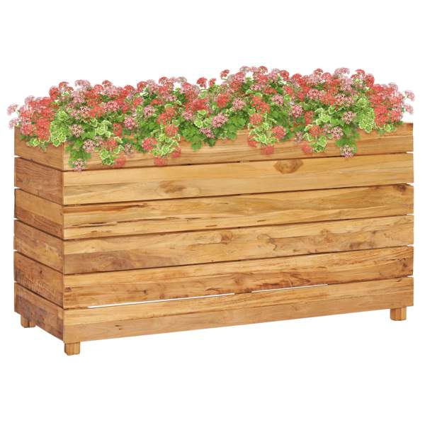  Hochbeet 100x40x55 cm Teak Altholz und Stahl