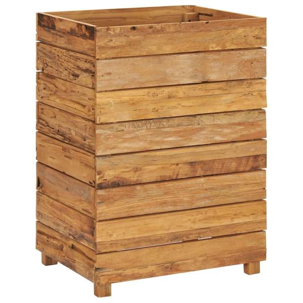  Hochbeet 50x40x72 cm Teak Altholz und Stahl