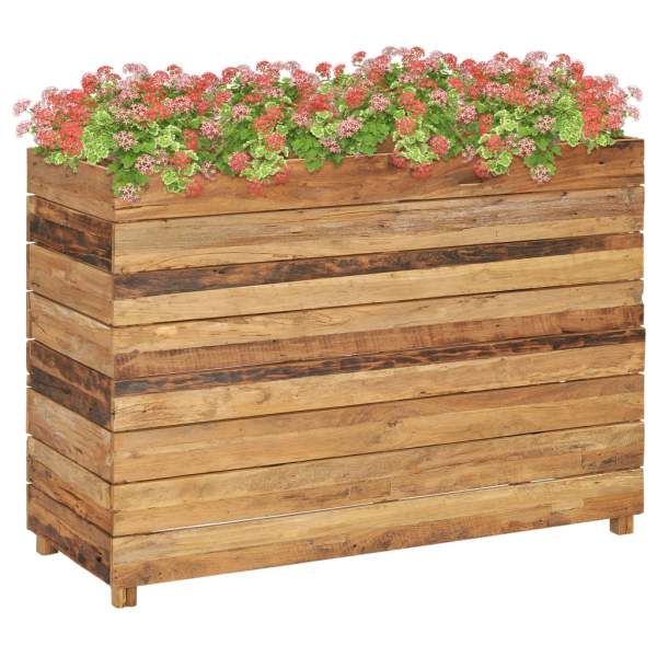  Hochbeet 100x40x72 cm Teak Altholz und Stahl