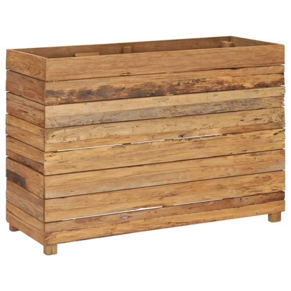  Hochbeet 100x40x72 cm Teak Altholz und Stahl