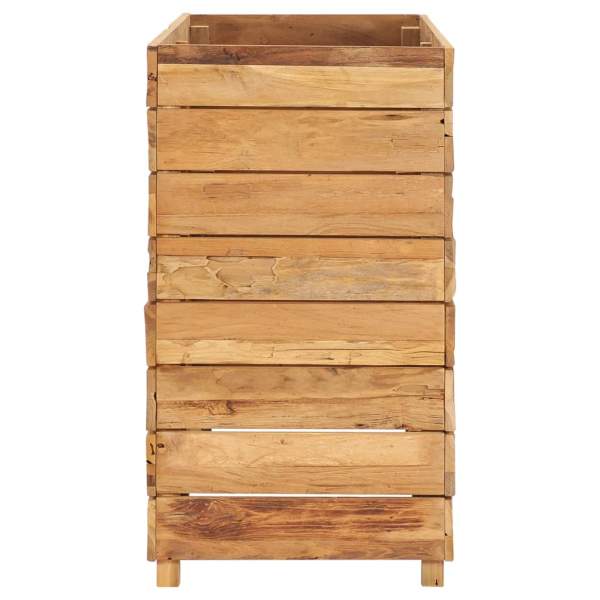  Hochbeet 100x40x72 cm Teak Altholz und Stahl