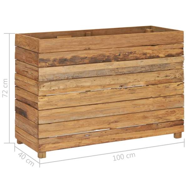  Hochbeet 100x40x72 cm Teak Altholz und Stahl