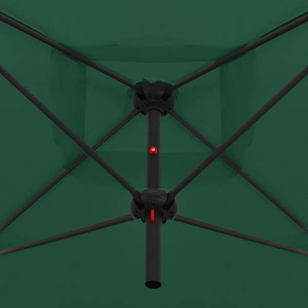  Doppelsonnenschirm mit Stahlmast 250×250 cm Grün 