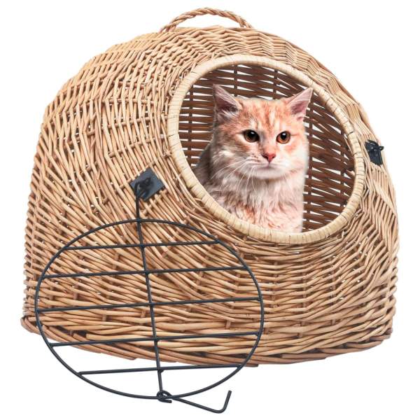  Katzen-Transportkorb 45×35×35 cm Natürliche Weide