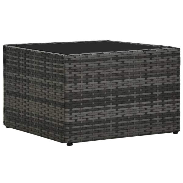  5-tlg. Garten-Sofagarnitur mit Auflagen Poly Rattan Grau