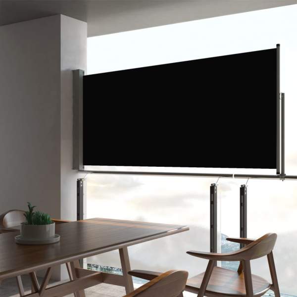  Ausziehbare Seitenmarkise 60×300 cm Schwarz