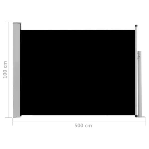  Ausziehbare Seitenmarkise 100×500 cm Schwarz
