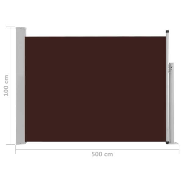 Ausziehbare Seitenmarkise 100×500 cm Braun
