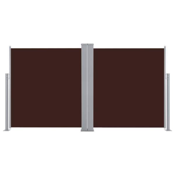  Ausziehbare Seitenmarkise Braun 100 x 600 cm