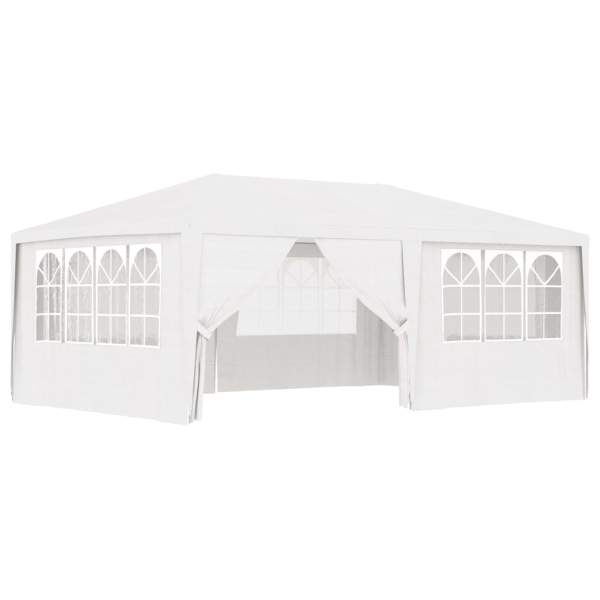  Profi-Partyzelt mit Seitenwänden 4×6 m Weiß 90 g/m²