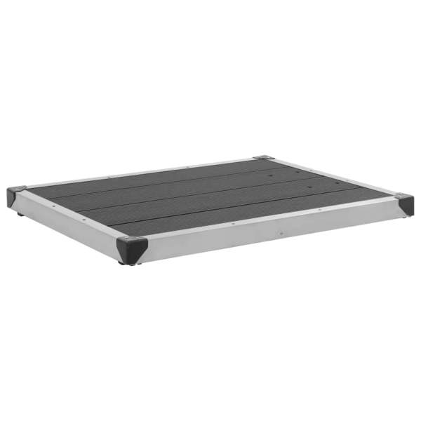  Garten-Duschwanne WPC Edelstahl 80 x 62 cm Grau
