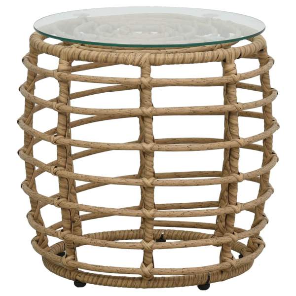  3-tlg. Bistro-Set Poly Rattan Eiche